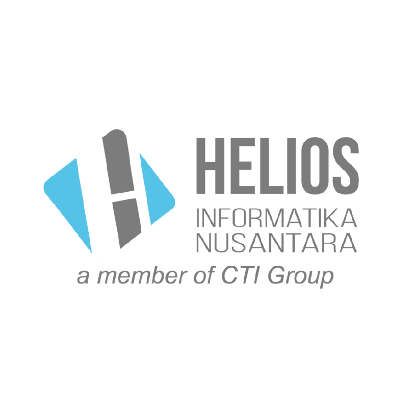 The PT Helios logo represents an Indonesian technology company providing IT infrastructure, cloud services, and digital transformation solutions for enterprises.
