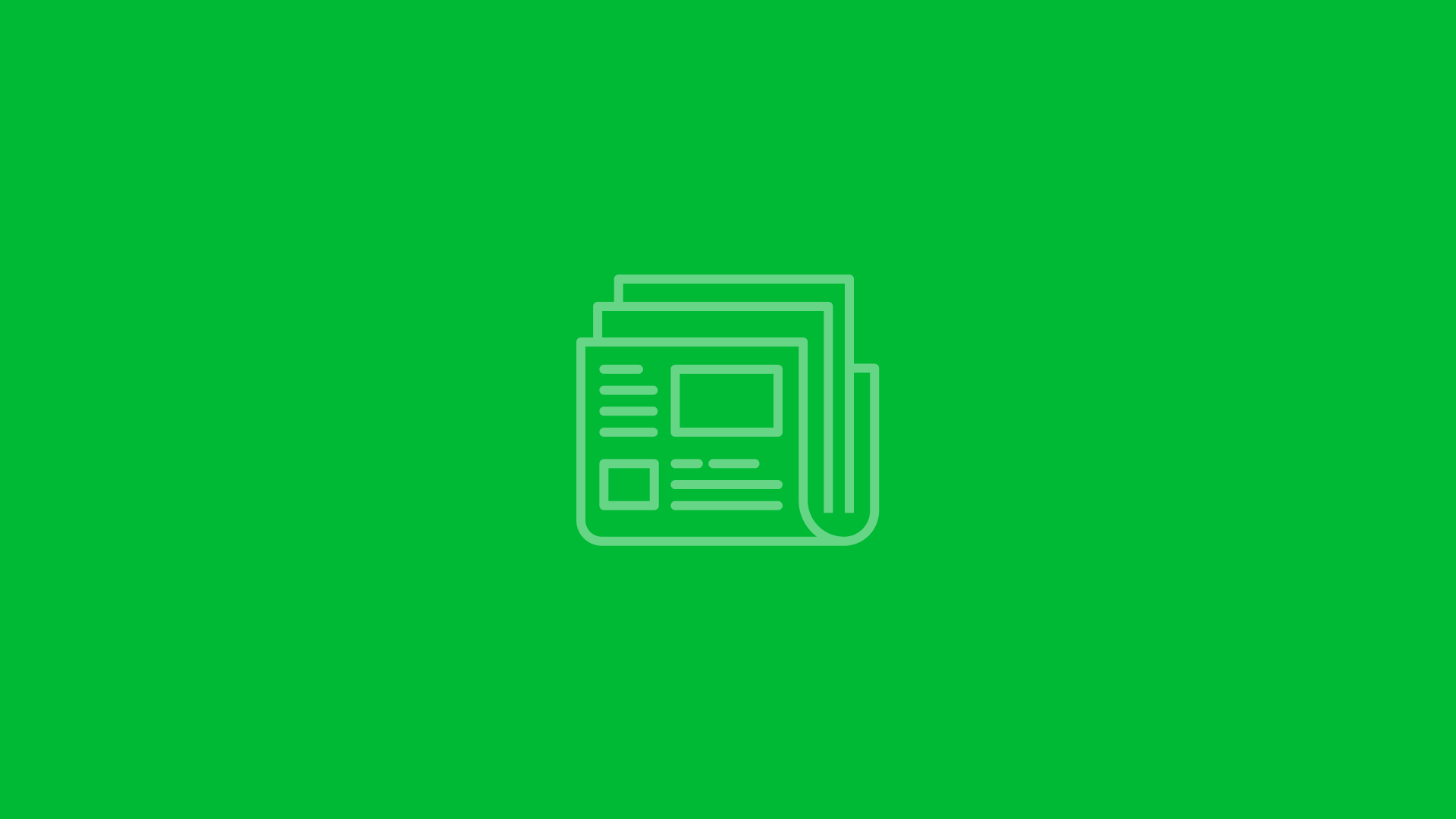 Folder newspaper icon with a dark green geometric background
