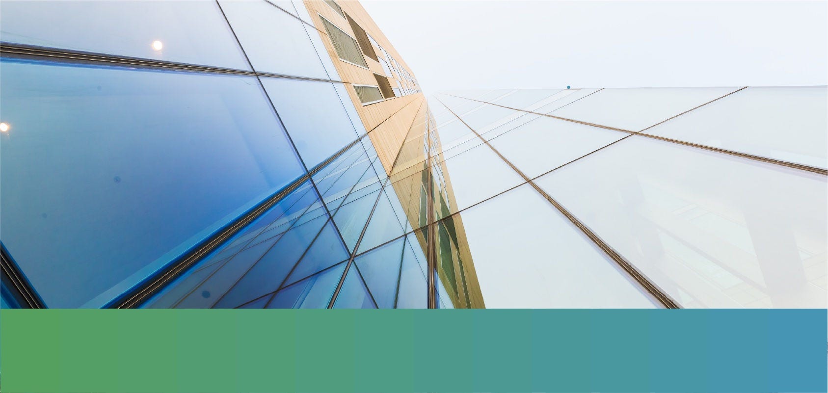 Office building's glass windows