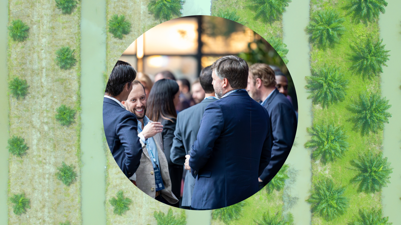 Group of colleagues networking at TrustWeek event