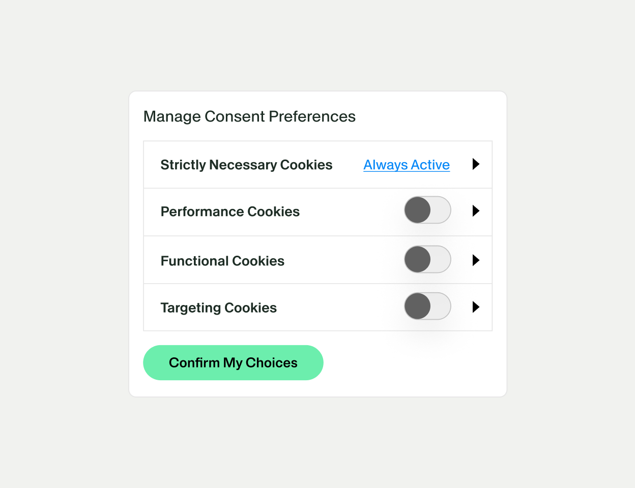 OneTrust preference center modal