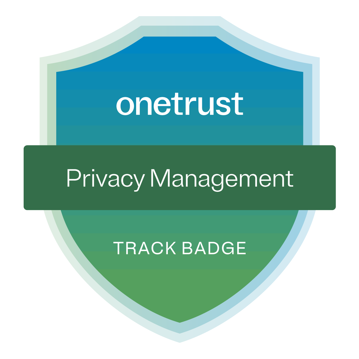 Badge icon that reads: "OneTrust Privacy Management: Track Badge"