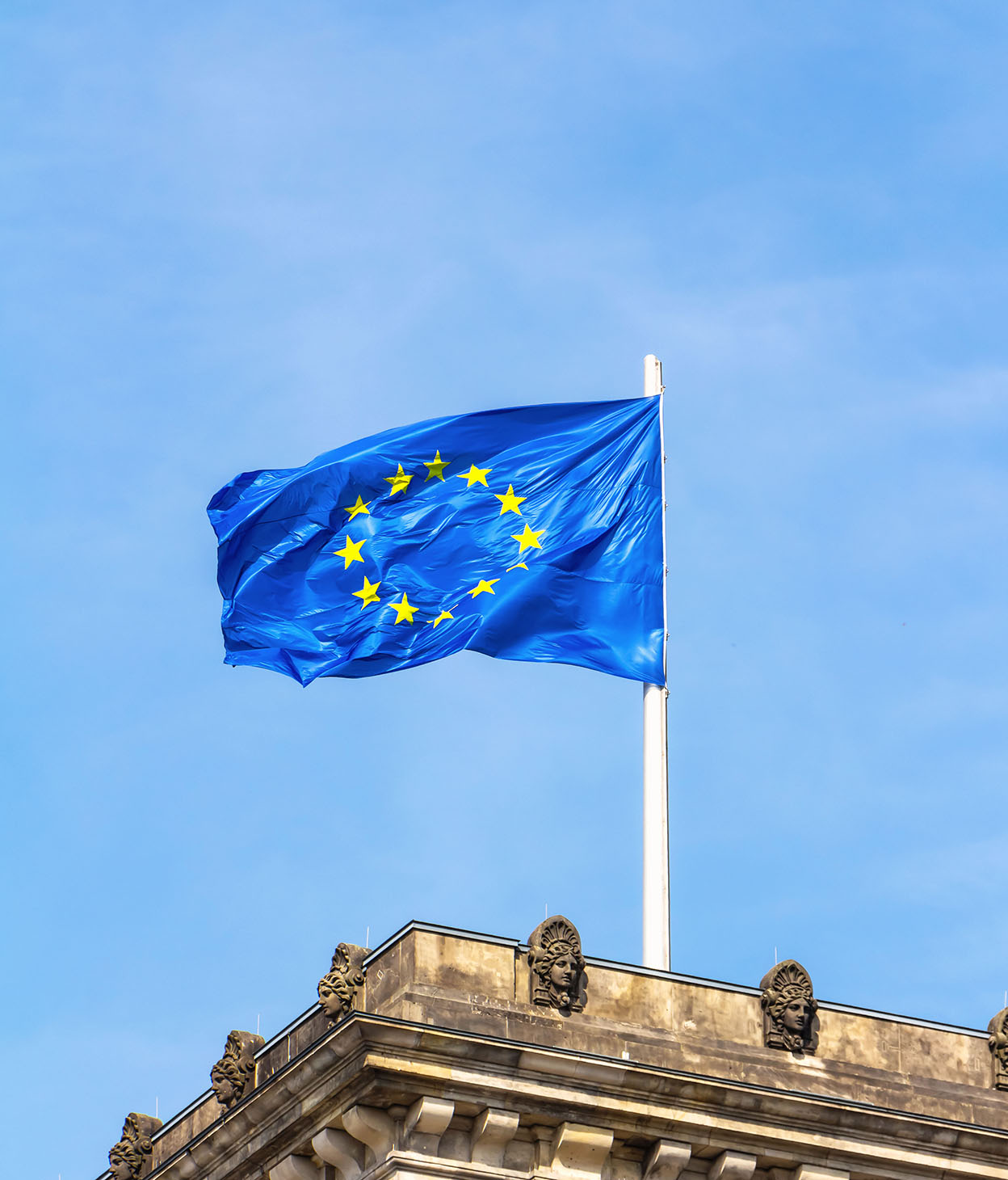 European flag at the Reichstag in Berlin