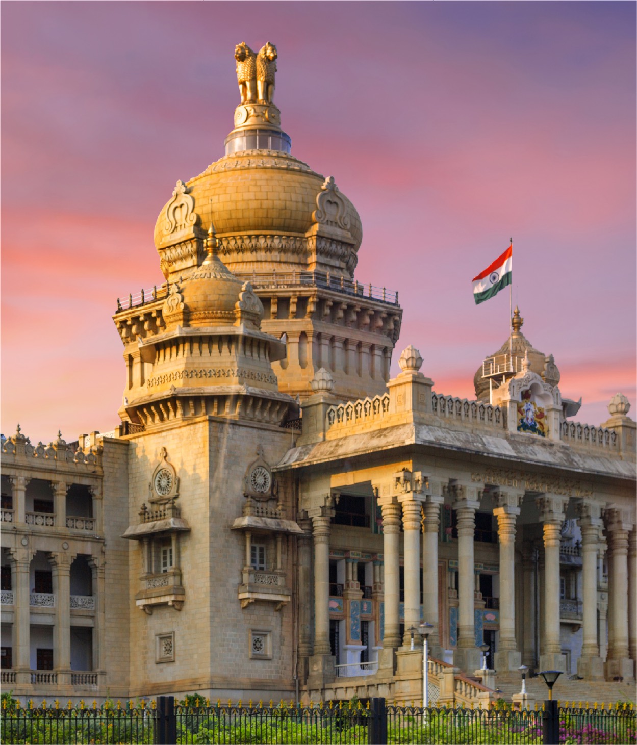 The Vidhana Soudha legislature building in Bengaluru, India