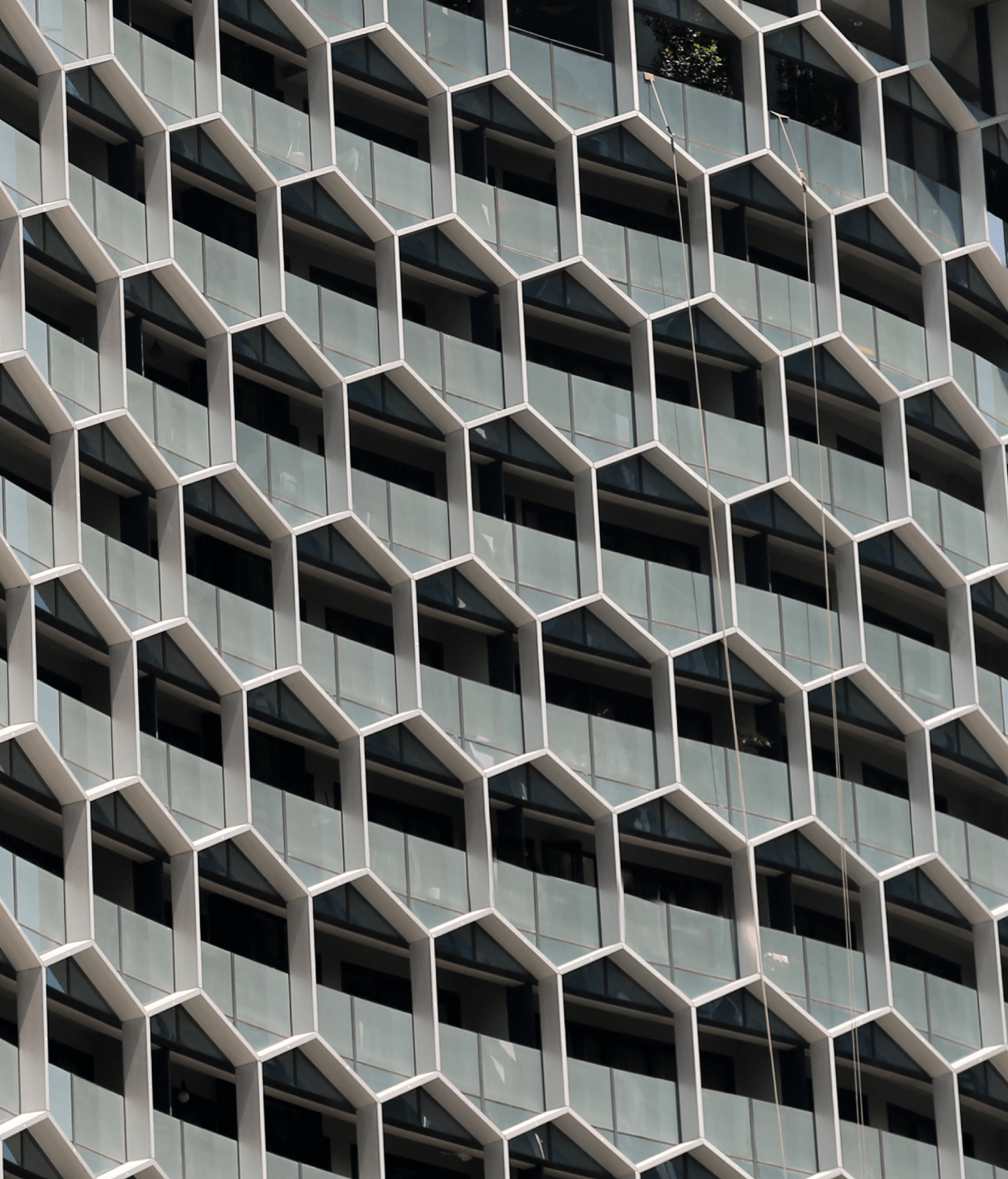 Honeycomb architecture in a Singapore skyscraper. Office building