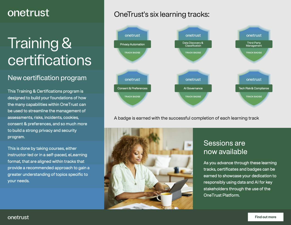 Infographic about the new Training & certifications program