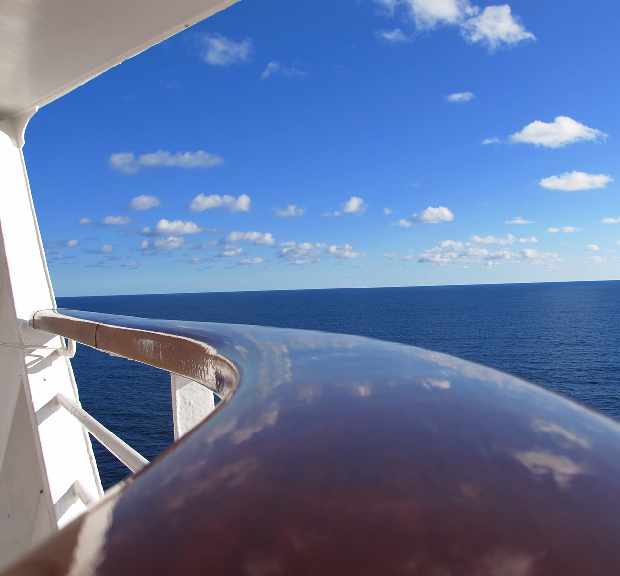 close-up of cruise ship at sea