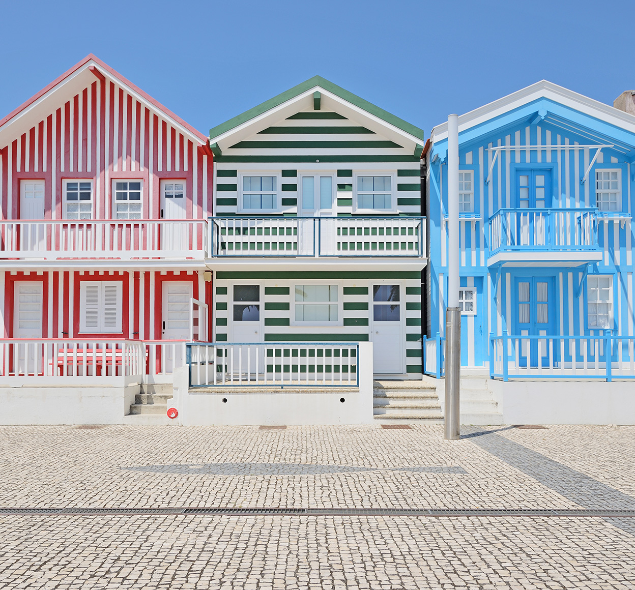 Colorful houses in Aveiro, Portugal