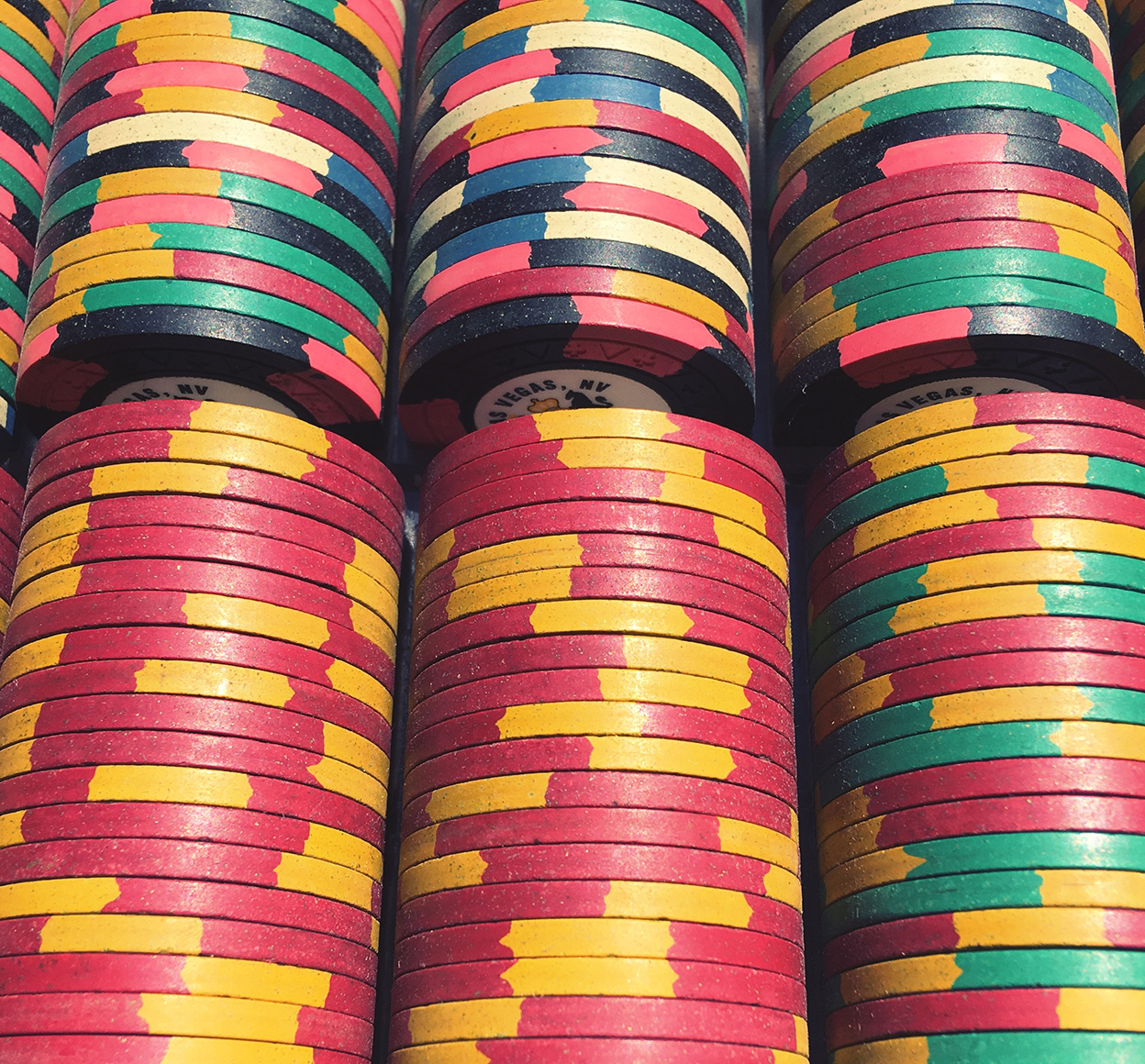 Stacks of poker chips