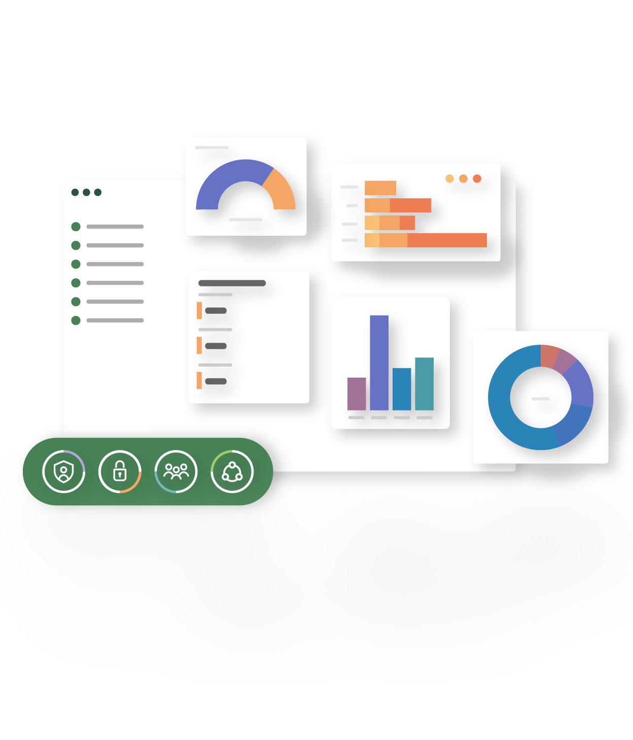 Animation of widgets from each cloud in the OneTrust Platform