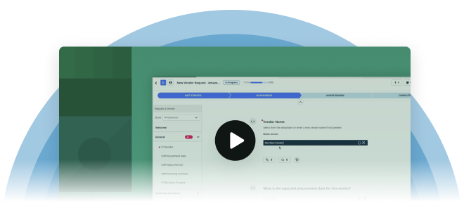 Preview of a demo video from the onetrust demo hub