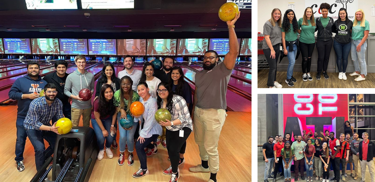 Photo collage depicting various OT DEI group meetups and activities