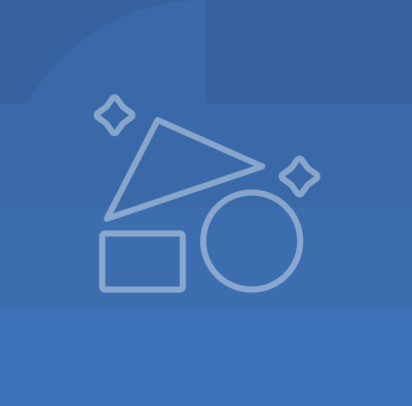 Building blocks icon with a dark blue geometric background