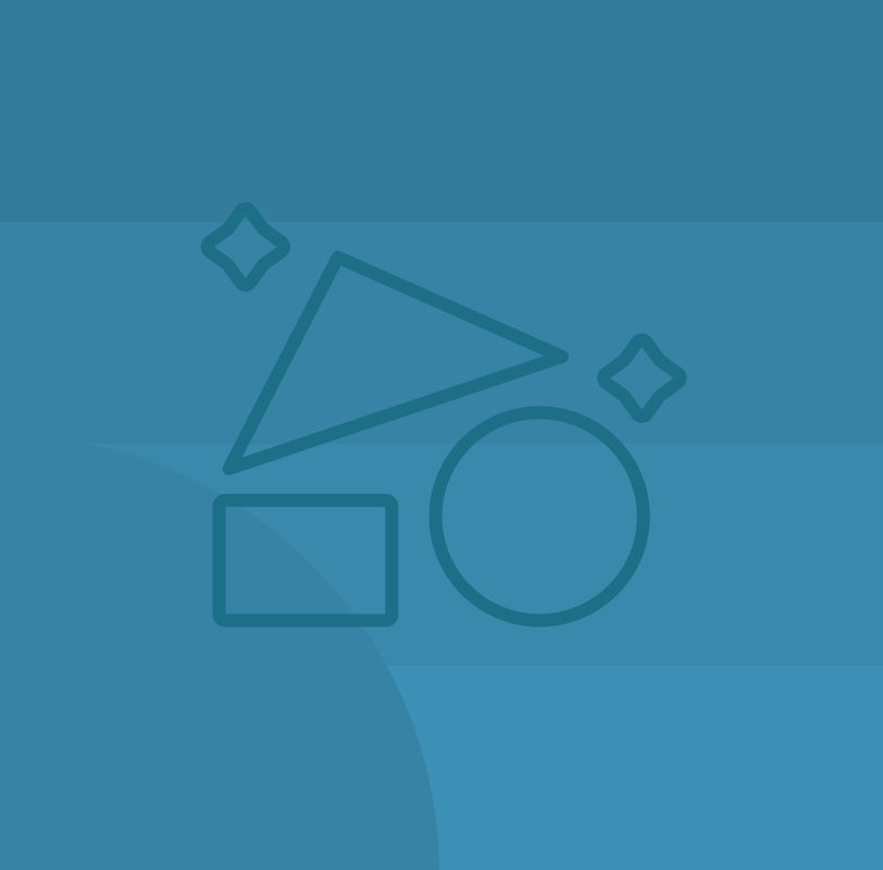 Building blocks icon with a light blue geometric background