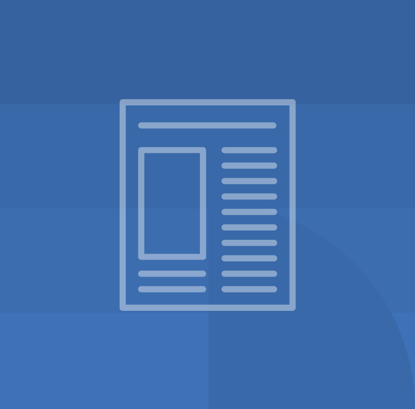 Flat newspaper with a dark blue geometric background