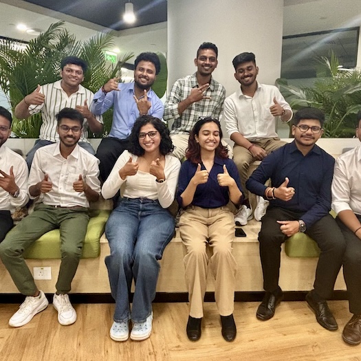 OneTrust interns at the Bangalore office smile for a group photo.