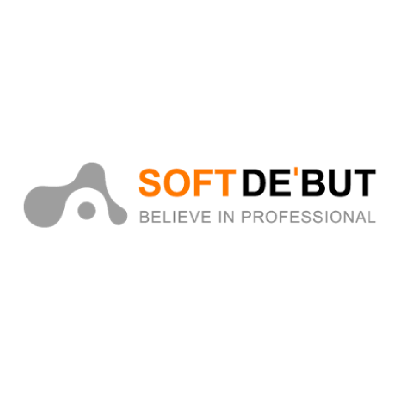 The Softdebut logo represents a technology solutions company focused on software development, IT services, and digital innovation for business transformation.