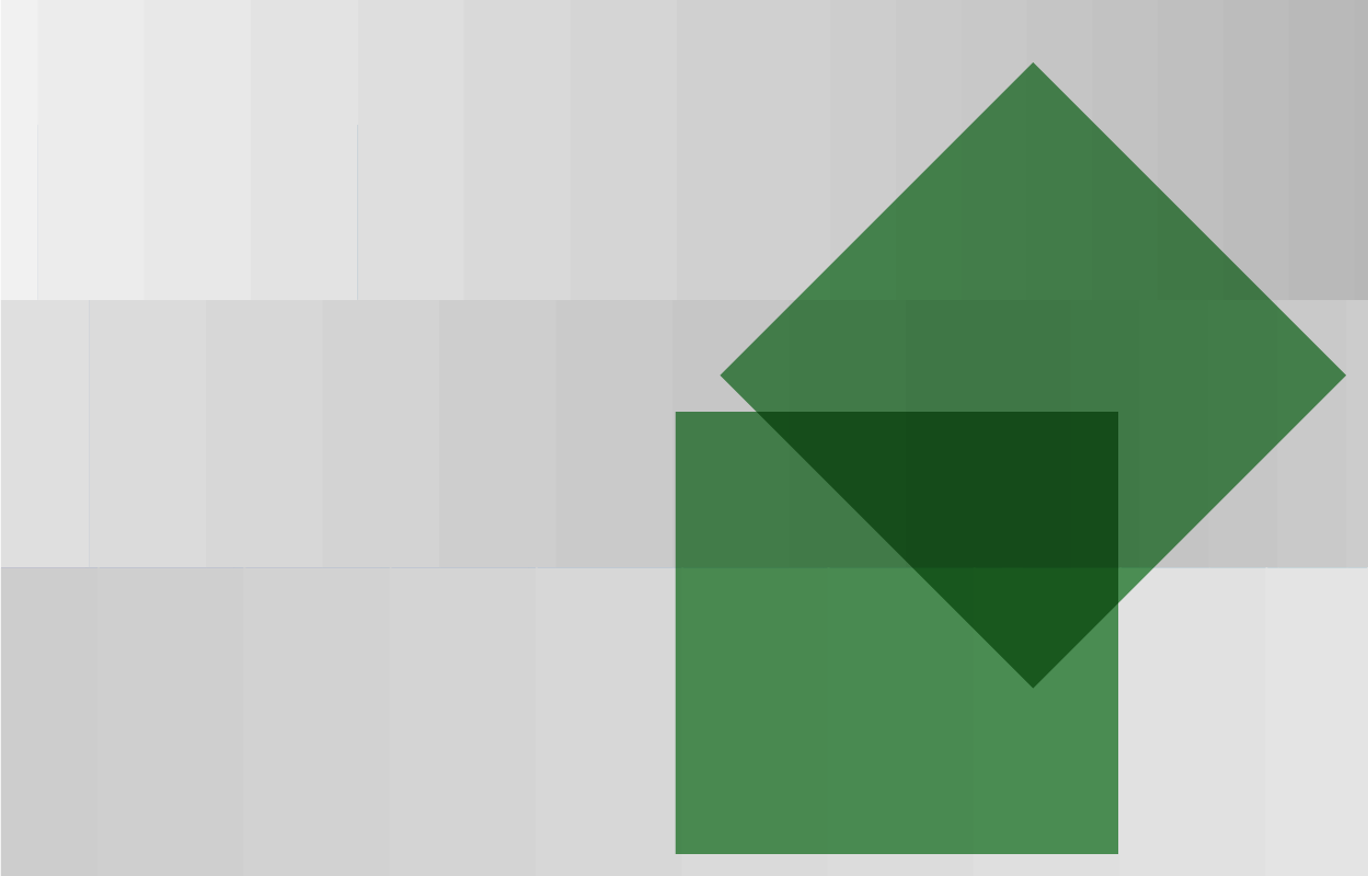 Two interlocking green squares on a gray gradient background.