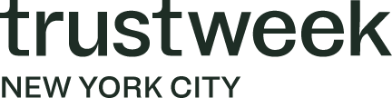 432 pixel width TrustWeek New York logo png file with black font on a transparent background.