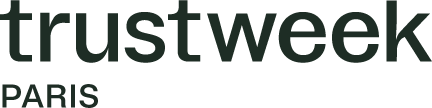 432 pixel width TrustWeek Paris logo png file with black font on a transparent background.
