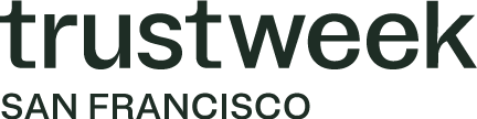 432 pixel width TrustWeek San Francisco logo png file with black font on a transparent background.