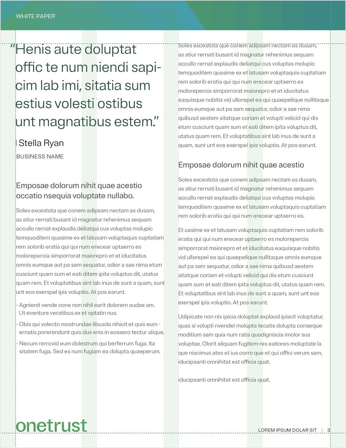 White paper page using a 4-grid layout