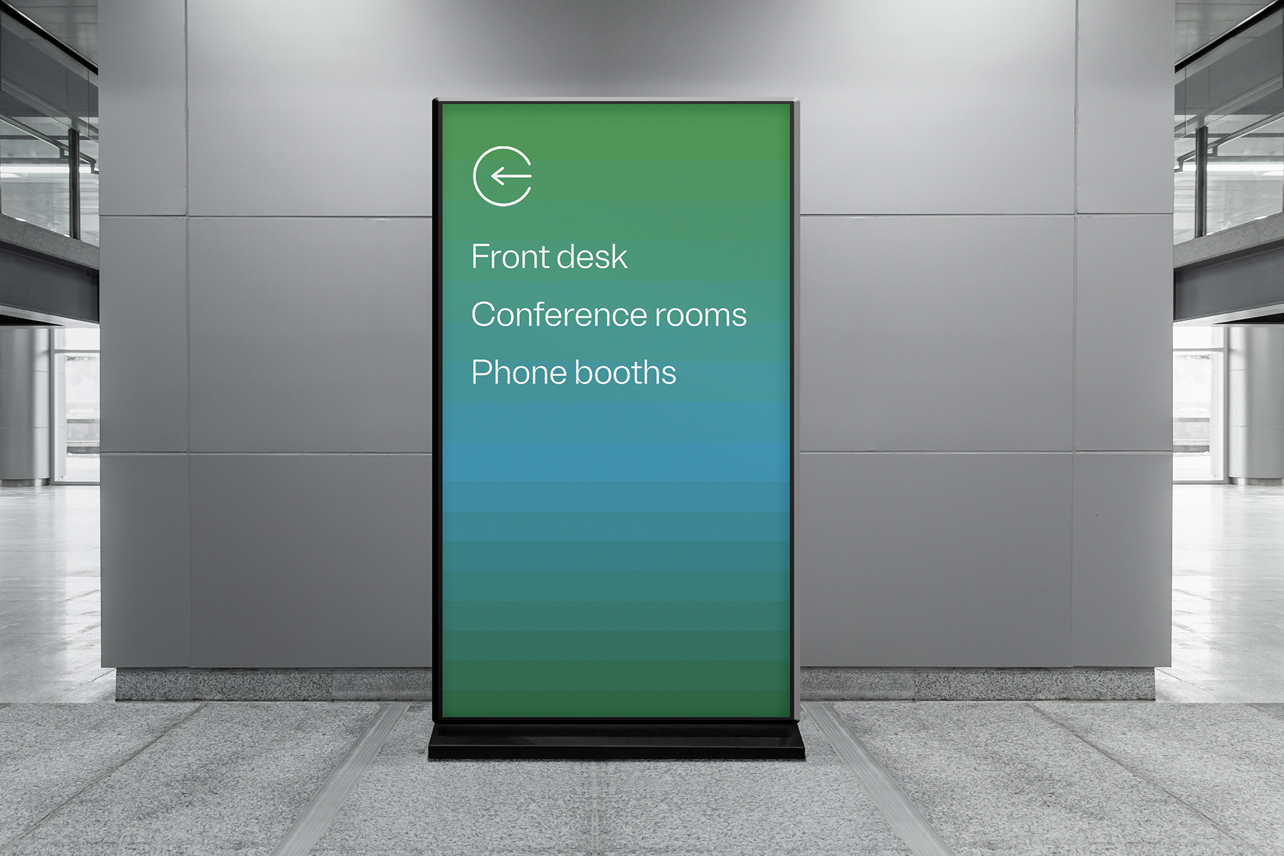 Photo of a display that uses a OneTrust icon with proper typography and gradients.