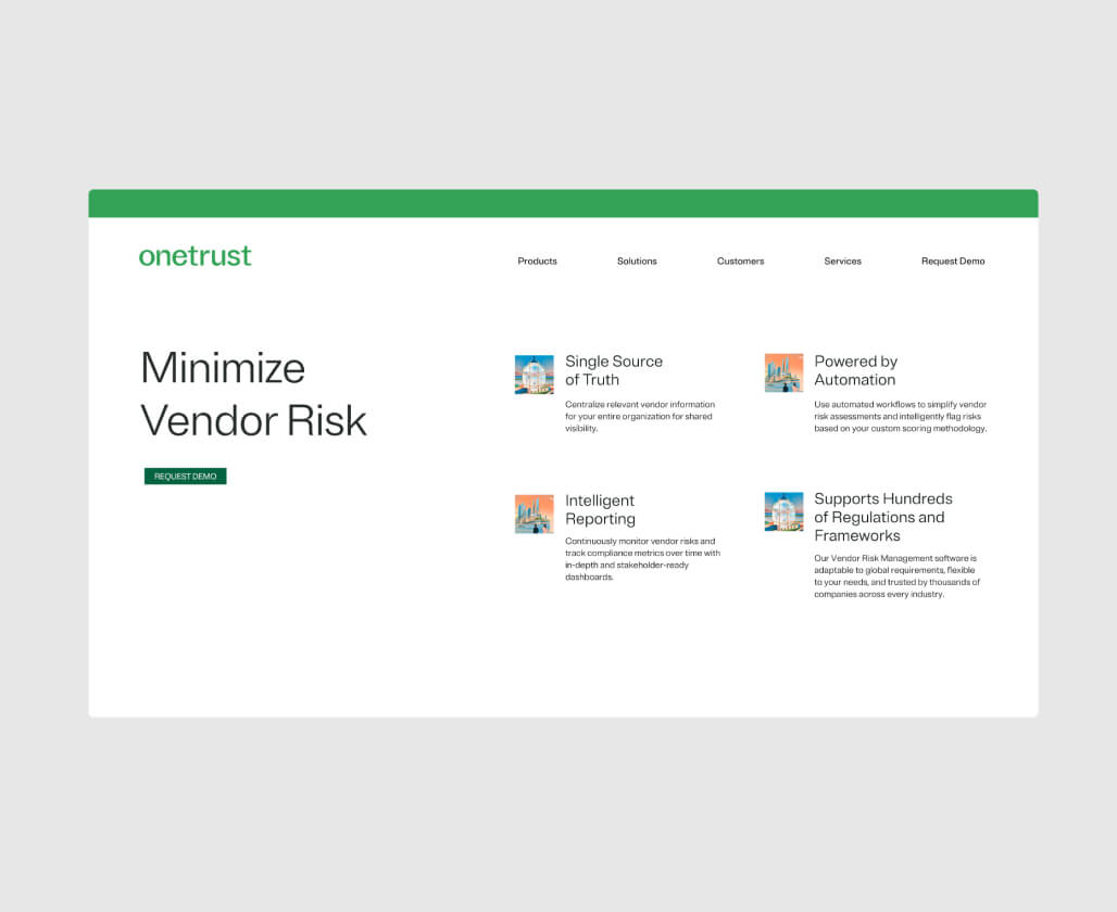 Screenshot showing the incorrect use of illustrations. In this case, scaling them to a small size on a webpage.