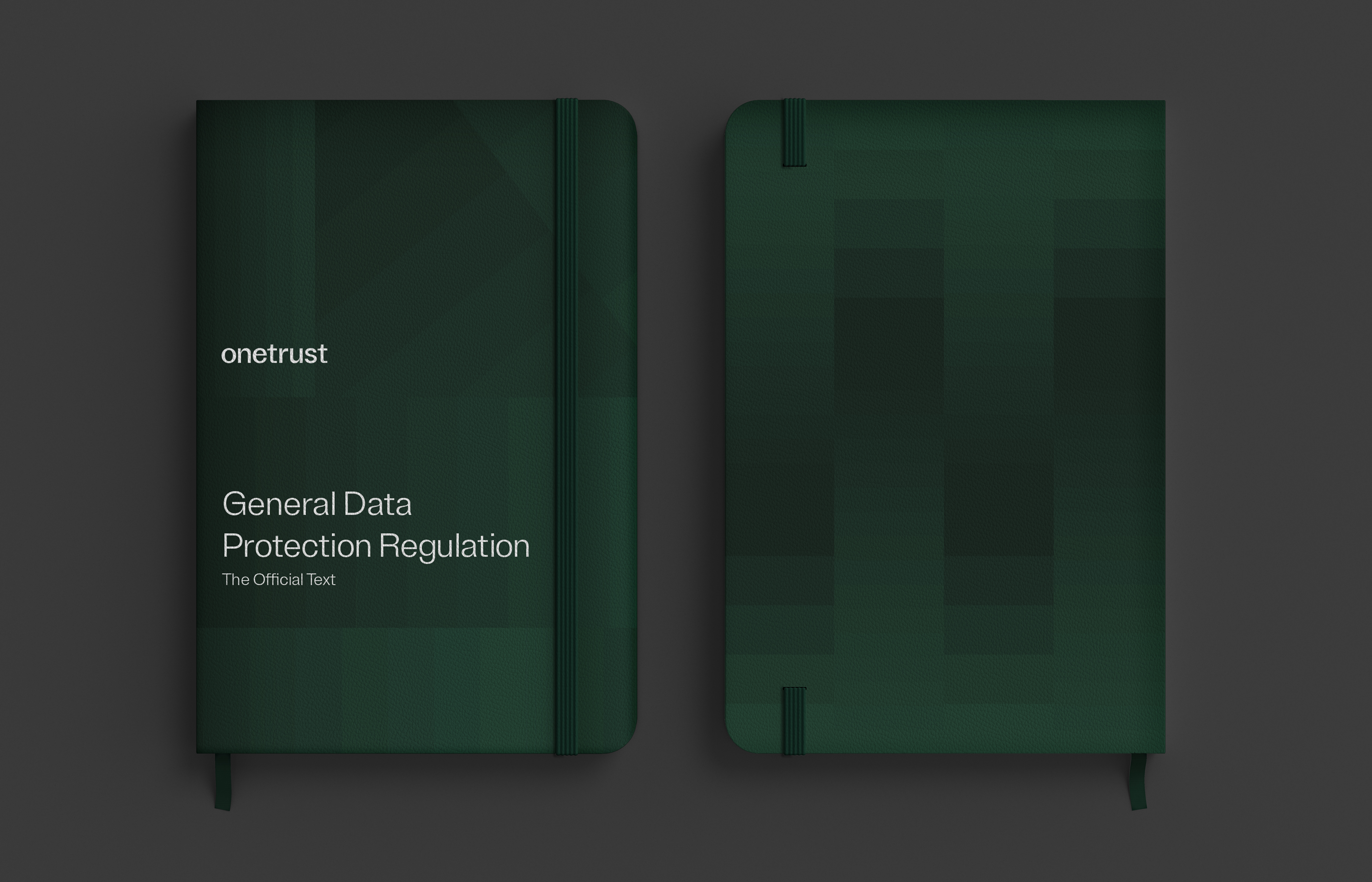 OneTrust notebooks with well done use of typography and gradient