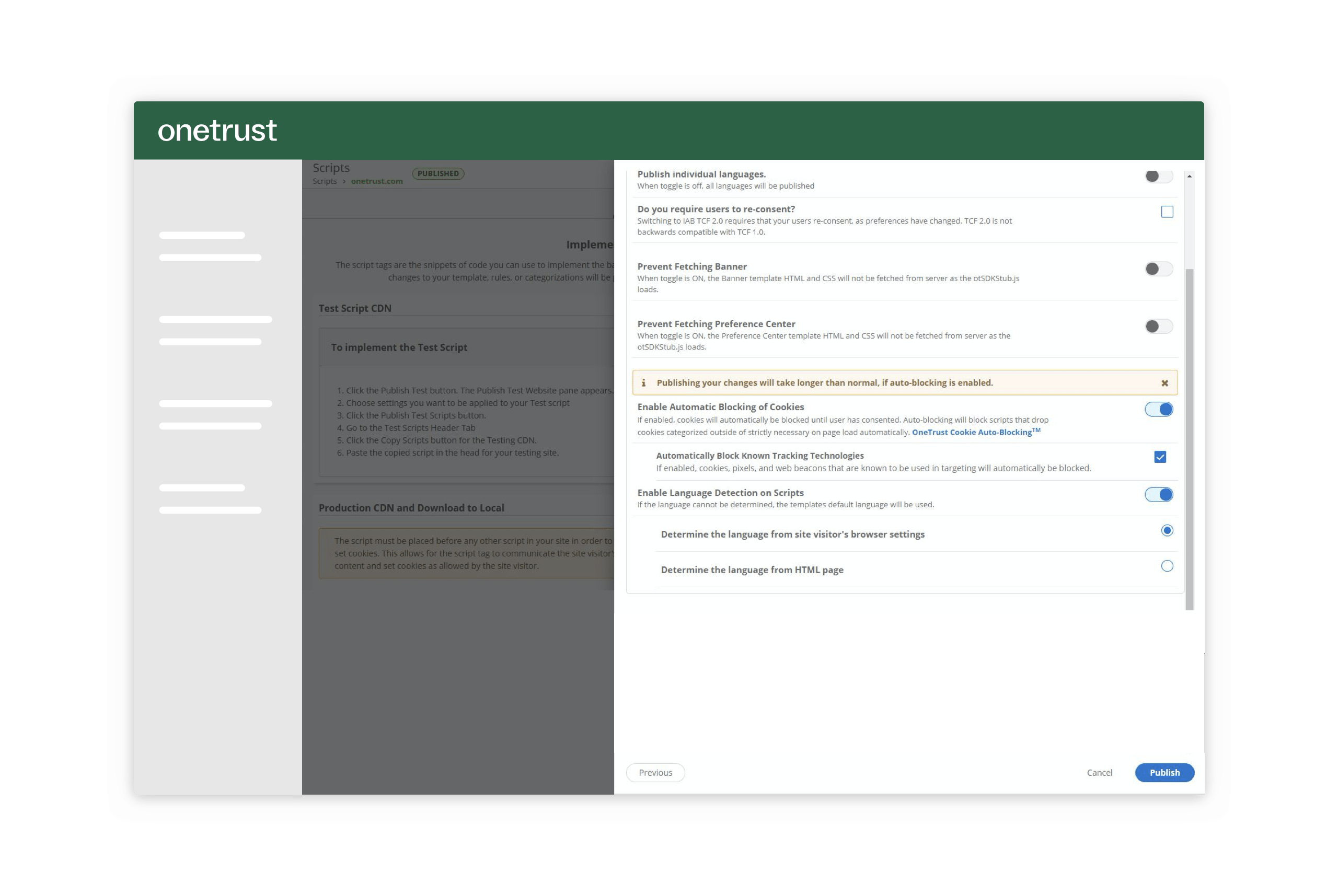 A feature from Cookie Consent that allows you to block cookies based on regulation.
