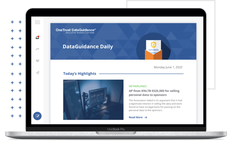 Laptop displaying the DataGuidance Daily