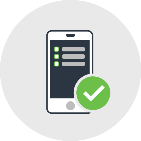 Mobile Phone with Checkmark Icon for Mobile Consent