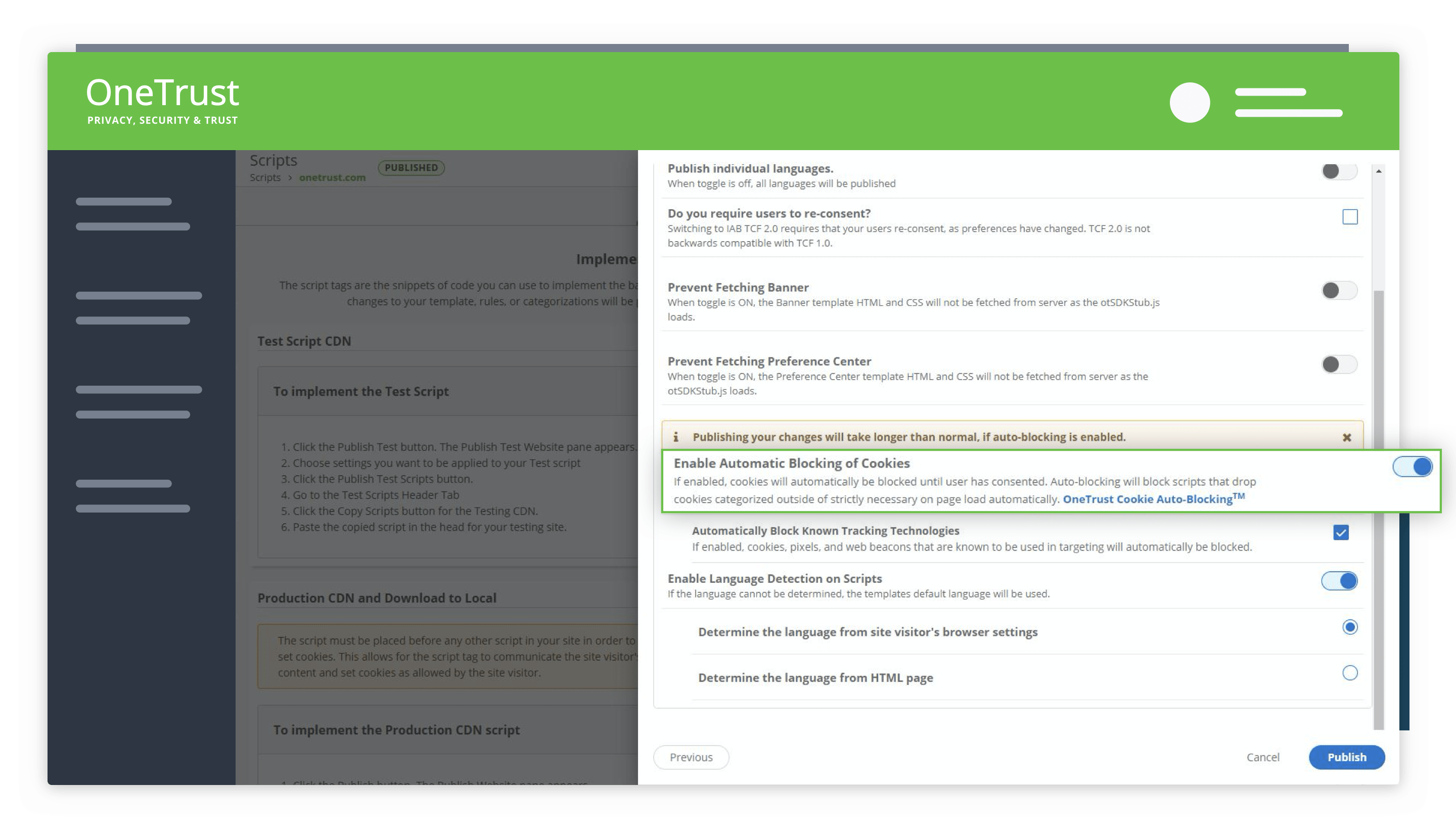 Auto-Blocking Feature Dashboard Example
