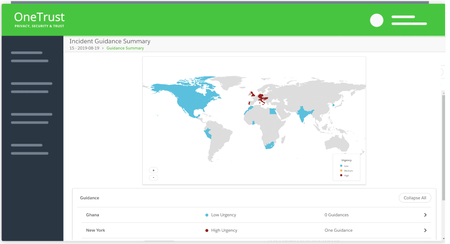 Incident Management Guidance Summary Map Image