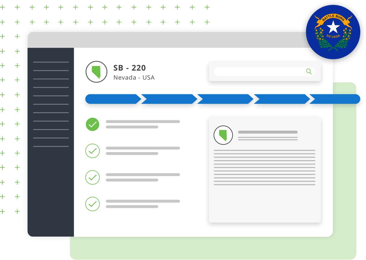 Nevada Privacy Law Compliance Dashboard Screen Example