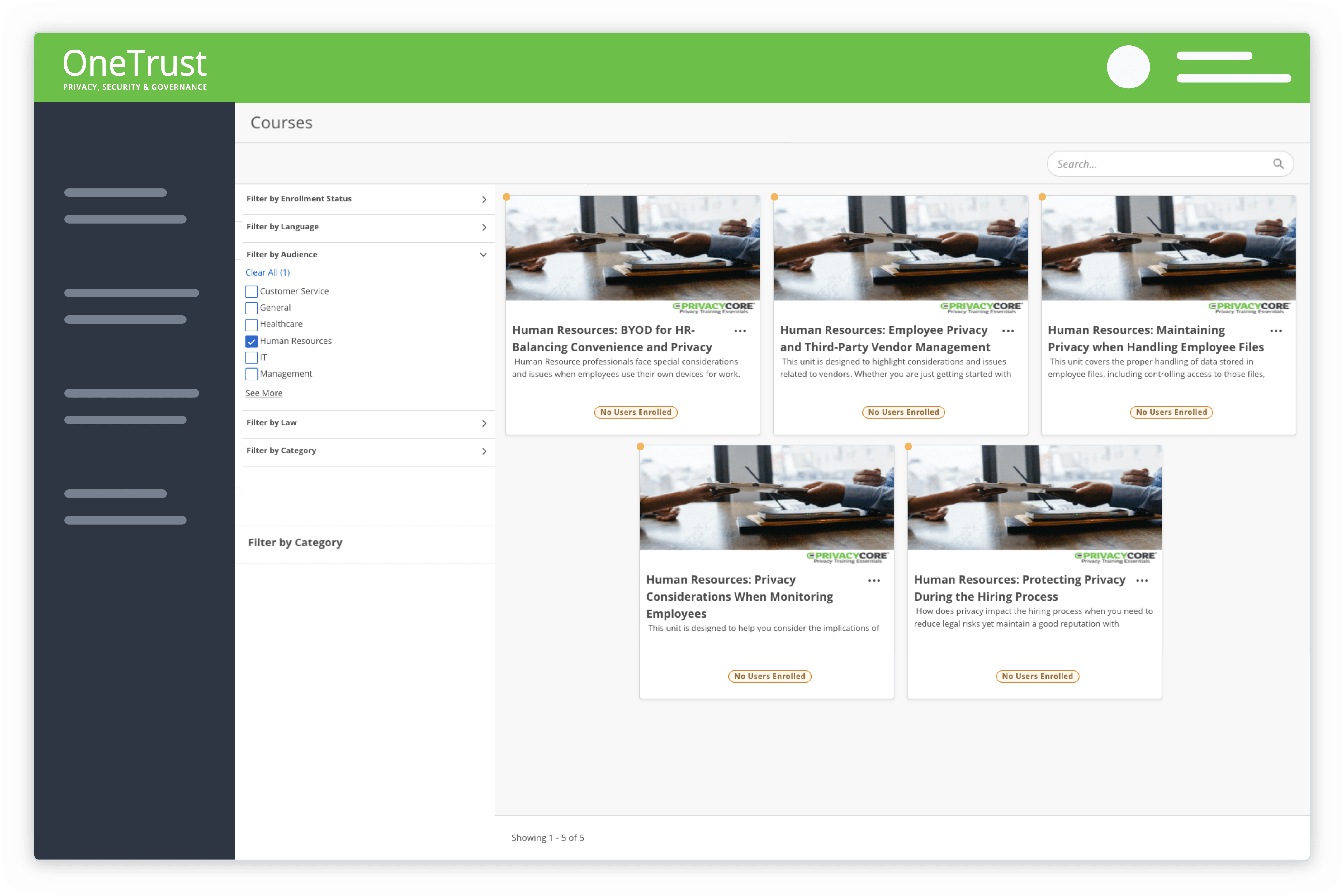 Awareness Training Course Catalog Example