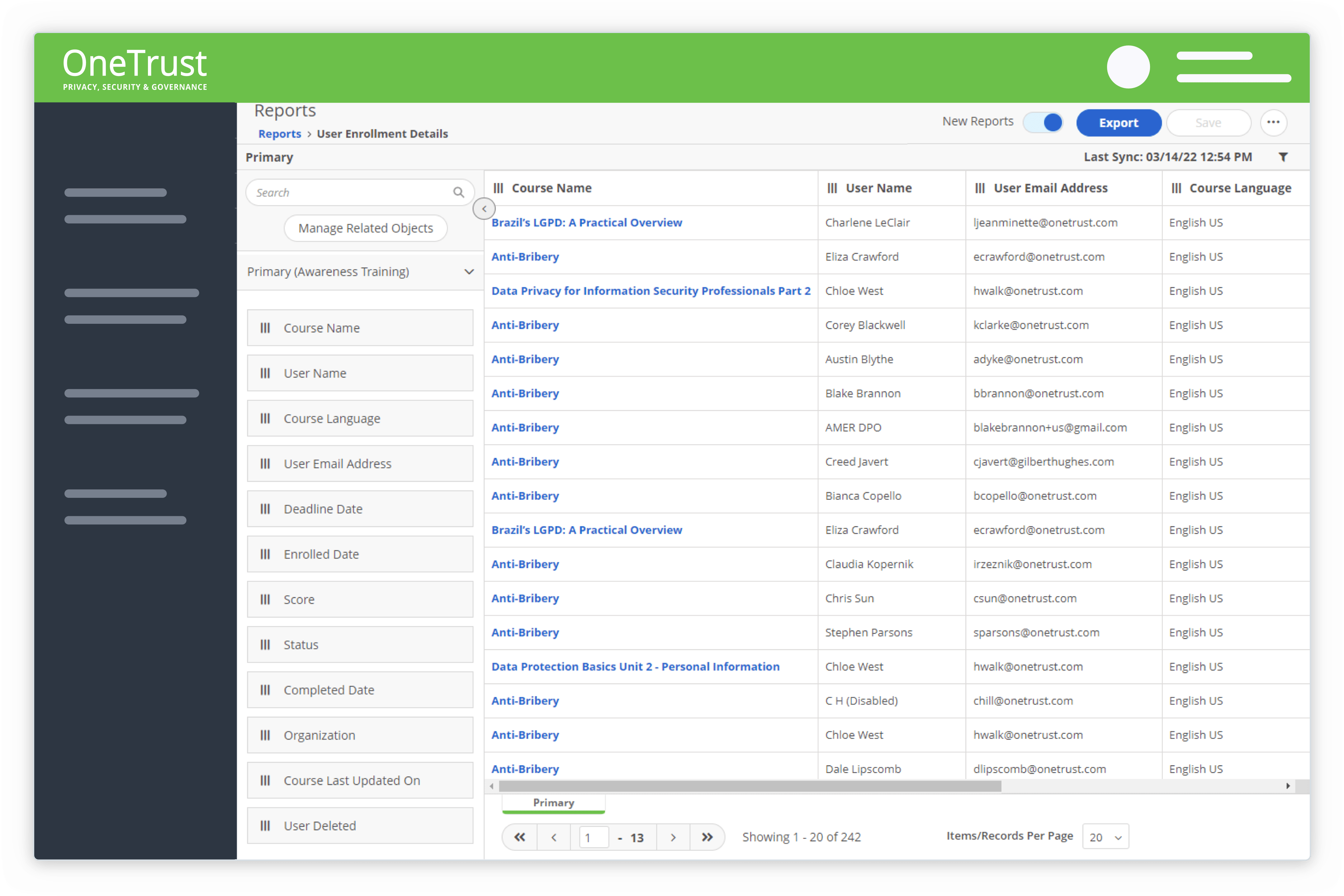 Privacy Training Report Example