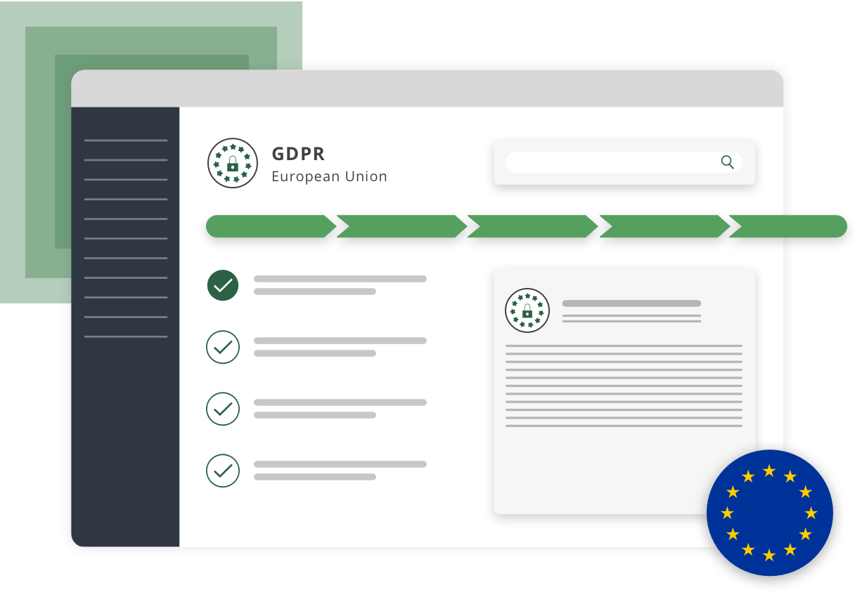 The General Data Protection Regulation (GDPR) module screen.