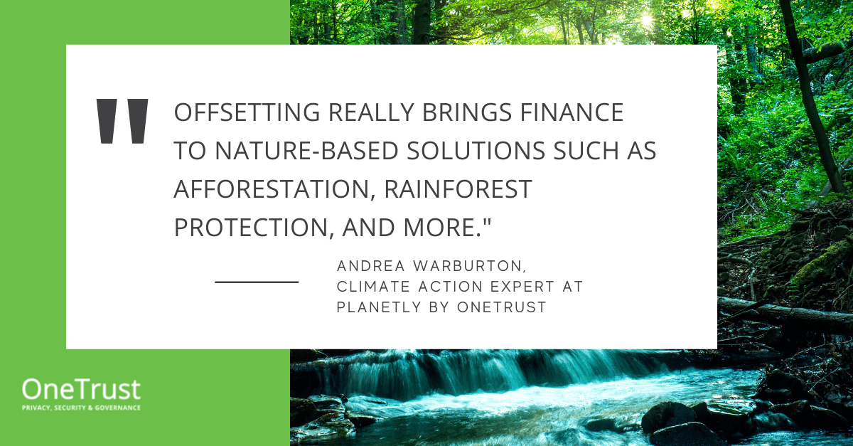 carbon offsets - Andrea Warburton quote forests