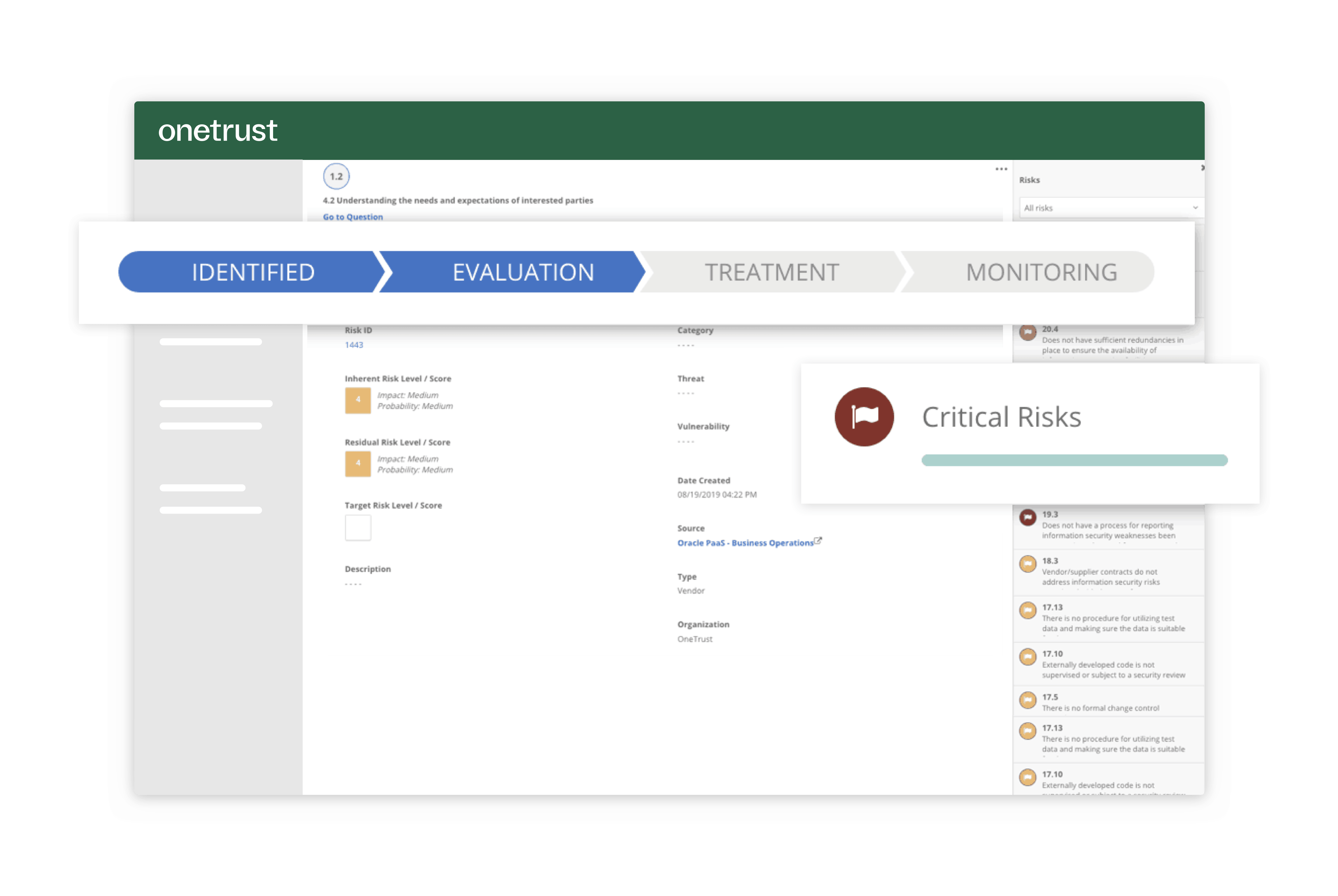 With OneTrust due diligence software you can minimize third party and supplier risk, monitor compliance with intuitive dashboards, and gain insights with real-time data and automation.