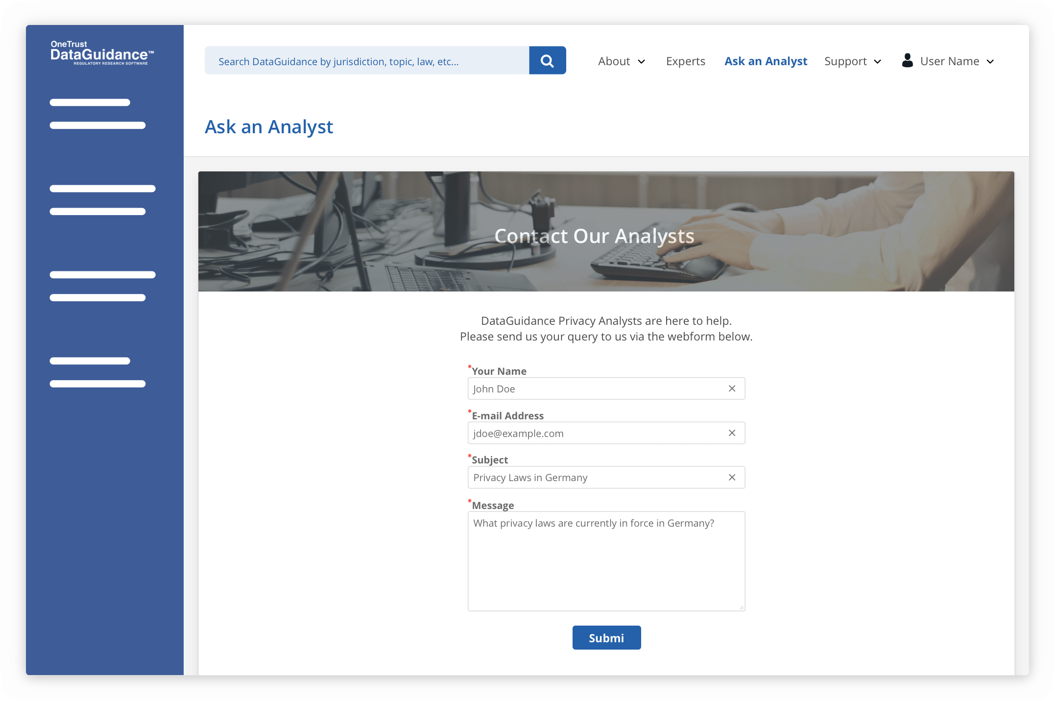 Preview of Ask an Analyst Feature on DataGuidance