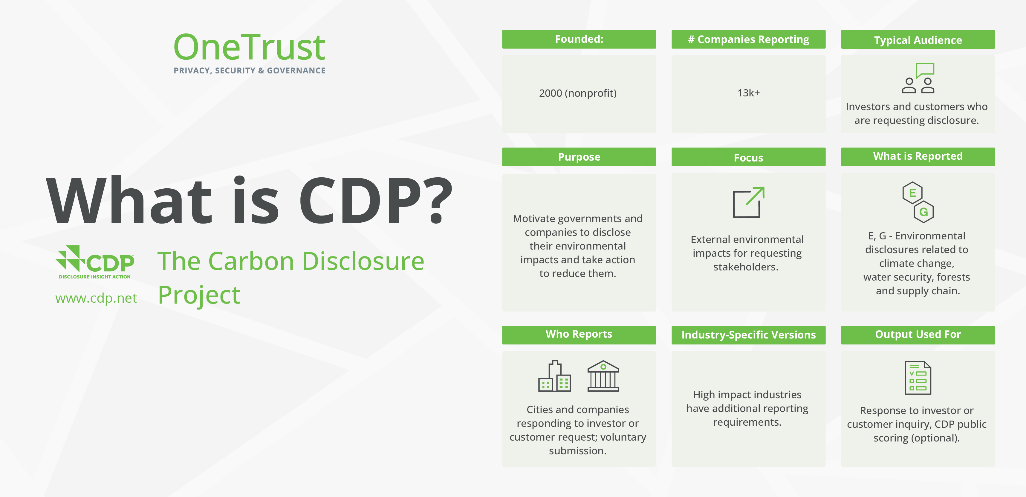 Carbon Disclosure Project CDP Infographic