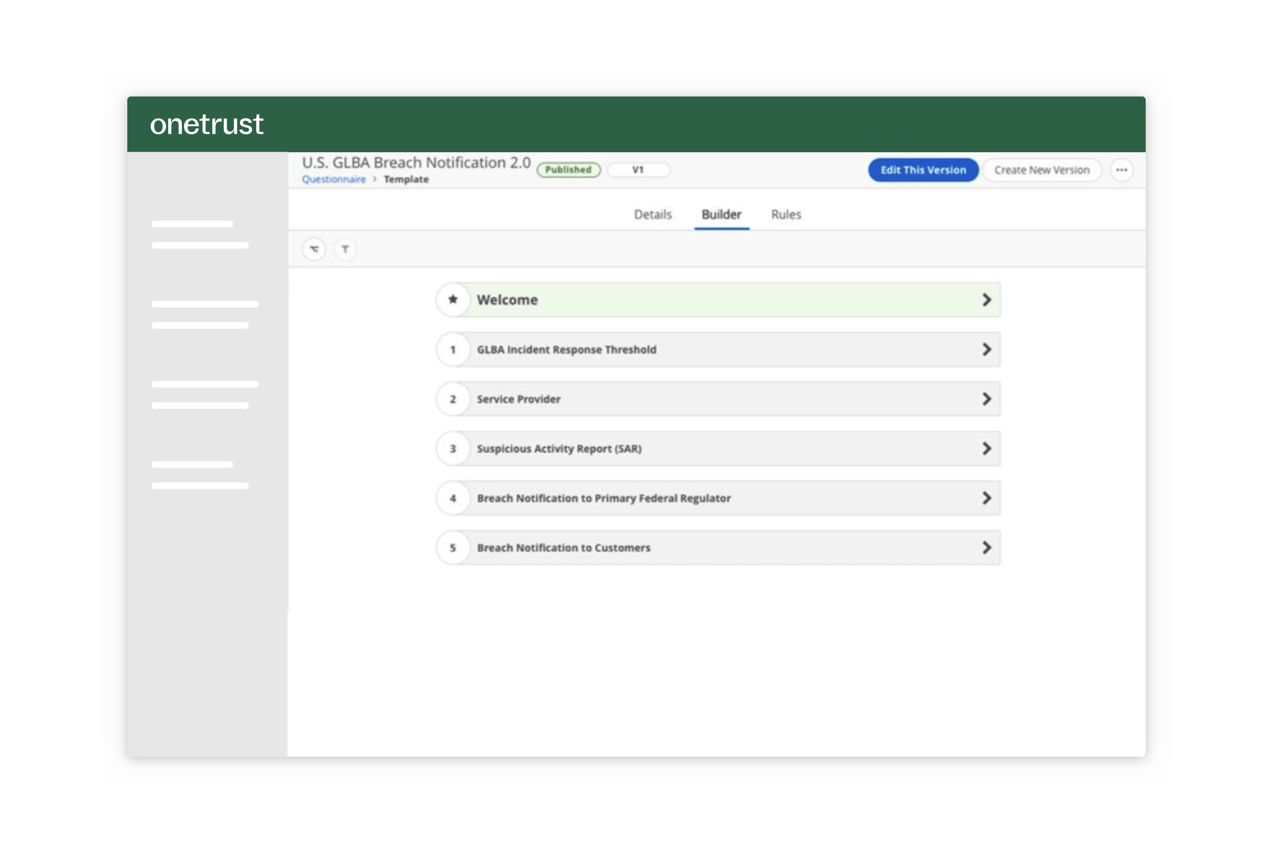 An incident management workflow builder from the the General Data Protection Regulation (GDPR) module.