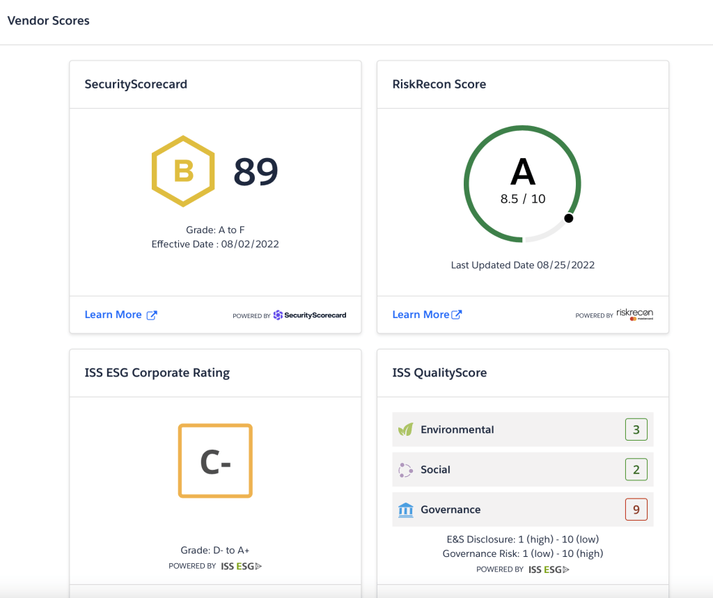 RiskRecon Grades in OneTrust Third-Party Risk Exchange